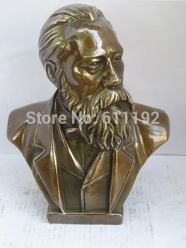 

Exquisite copper hand-carved Engels Busts sculpture Metal crafts,Antique Home decoration ,Holiday Gift