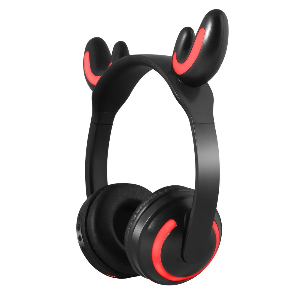 

Head-mounted wireless Bluetooth antler headset anchor live broadcast cute anime headset luminous headphones