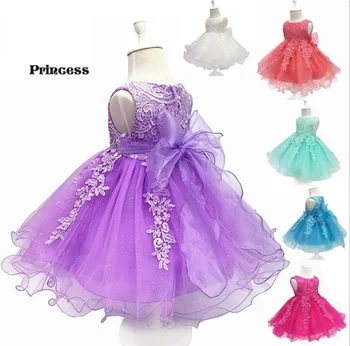 

Newborn Dresses For Baby Girls 2019 New Ribbon Lace Flower Girl Birthday and Wedding Party Dresses 4-24M Baby Girls Clothes