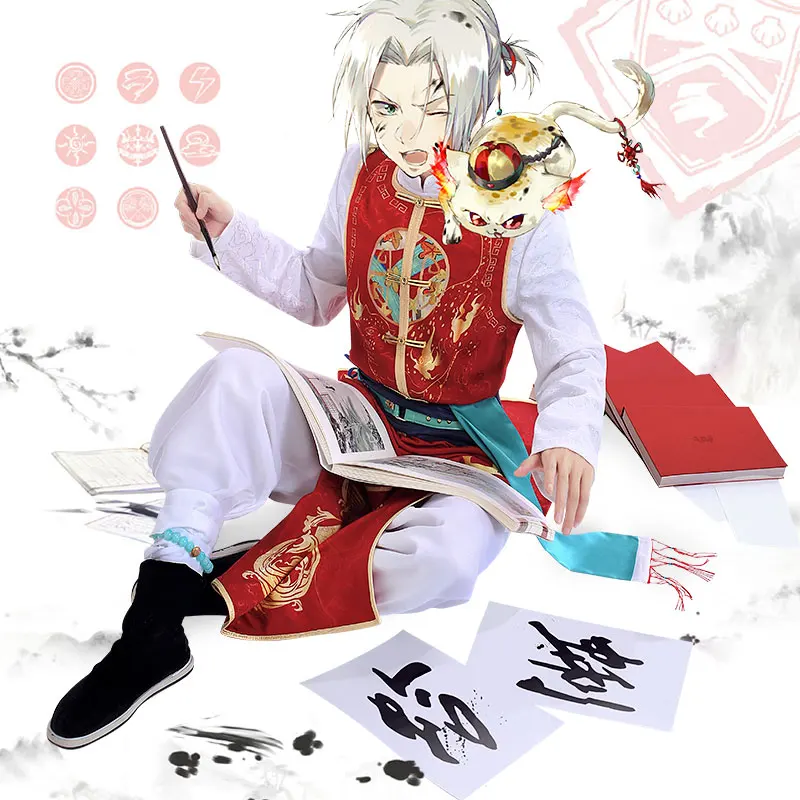 HITMAN REBORN! Костюм для косплея на Хэллоуин в китайском стиле Hayato Gokudera рубашка +