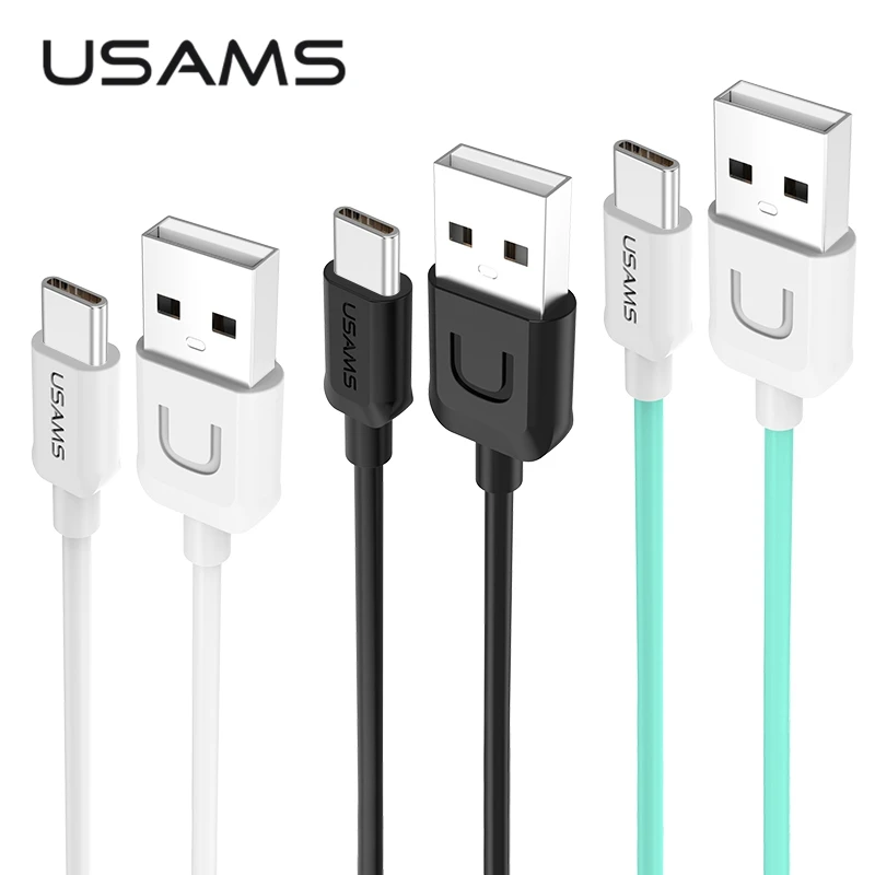 Koop USAMS 2A fast charger usb Type c kabel voor Xiaomi mi8 Data type c usb Kabel voor Samsung s9 s8 Huawei snoer data adapter c kabel