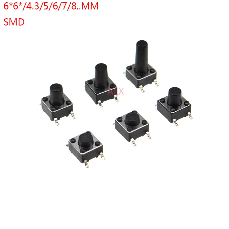 50 шт. SMT 6*6 6X6X4.3/5/6/7/8/9 мм 6x6x4 3 6x6x5 6x6x6 6x6x6x6x7 6x6x8 4PIN smd Такт переключатель Микро