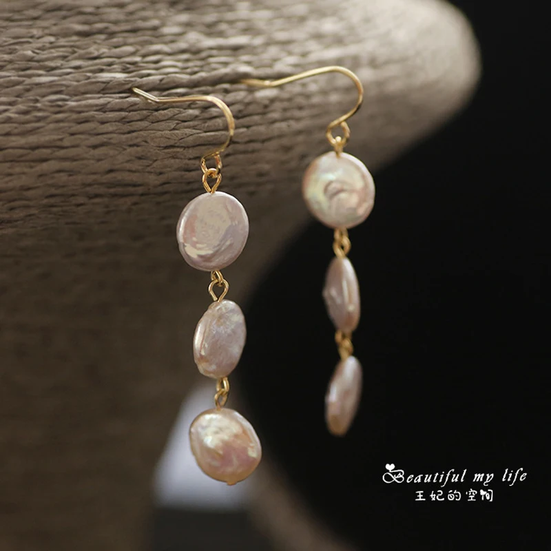 

Natural Fresh Water Baroque Pearl Drop Earrings For Women Wedding Earrings Fine Jewelry