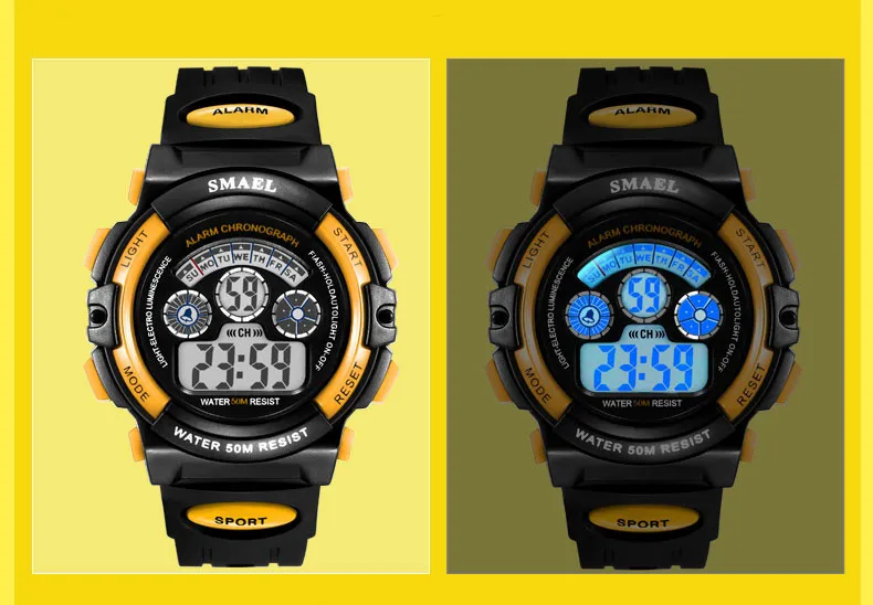 Новый бренд smael детей часы спортивные Водонепроницаемый светодио дный цифровой наручные часы для девочек и мальчиков Игрушки смотреть