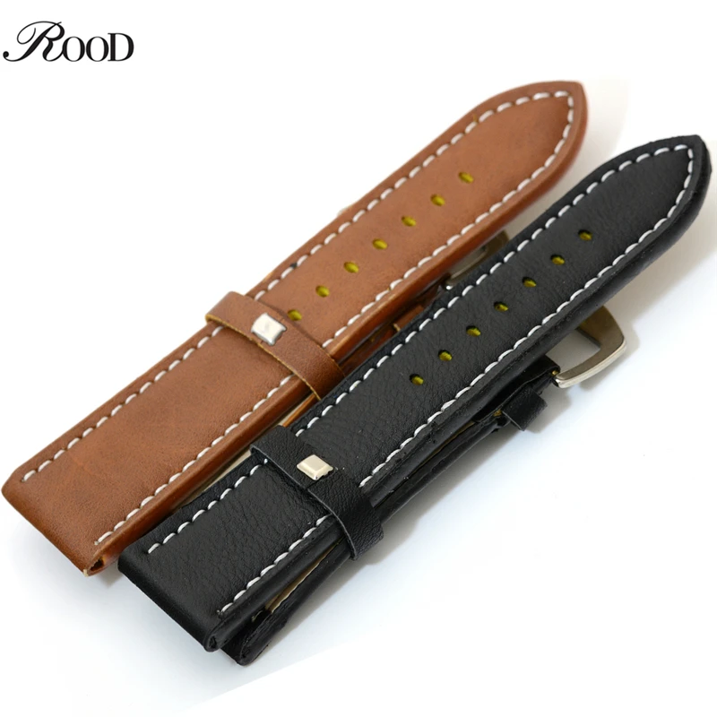 Leather Watch Strap 24mm Men Outside Sport Wristwatches Band High