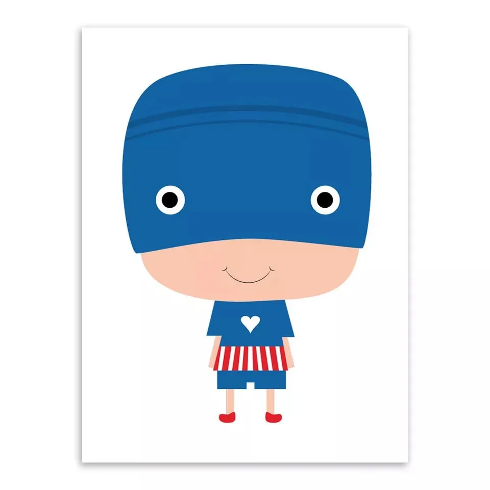Cartoon Superman Wall Art Nordic Poster Pictures Batman Canvas Painting For Living Room Baby Room Home Decor Print Gift Unframed