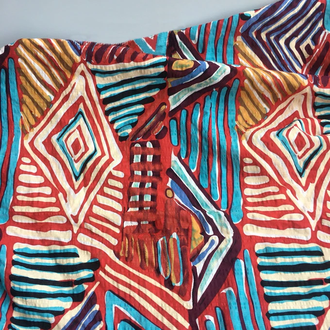 

Children Clothing Material Geometric Patchwork Cotton Fabric Seersucker