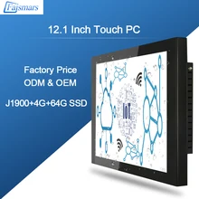 M121-AC01/faismars 12.1 Polegada tela de toque capacitivo inteligente computador intel celeron j1900 quad core tudo em um tablet incorporado pc