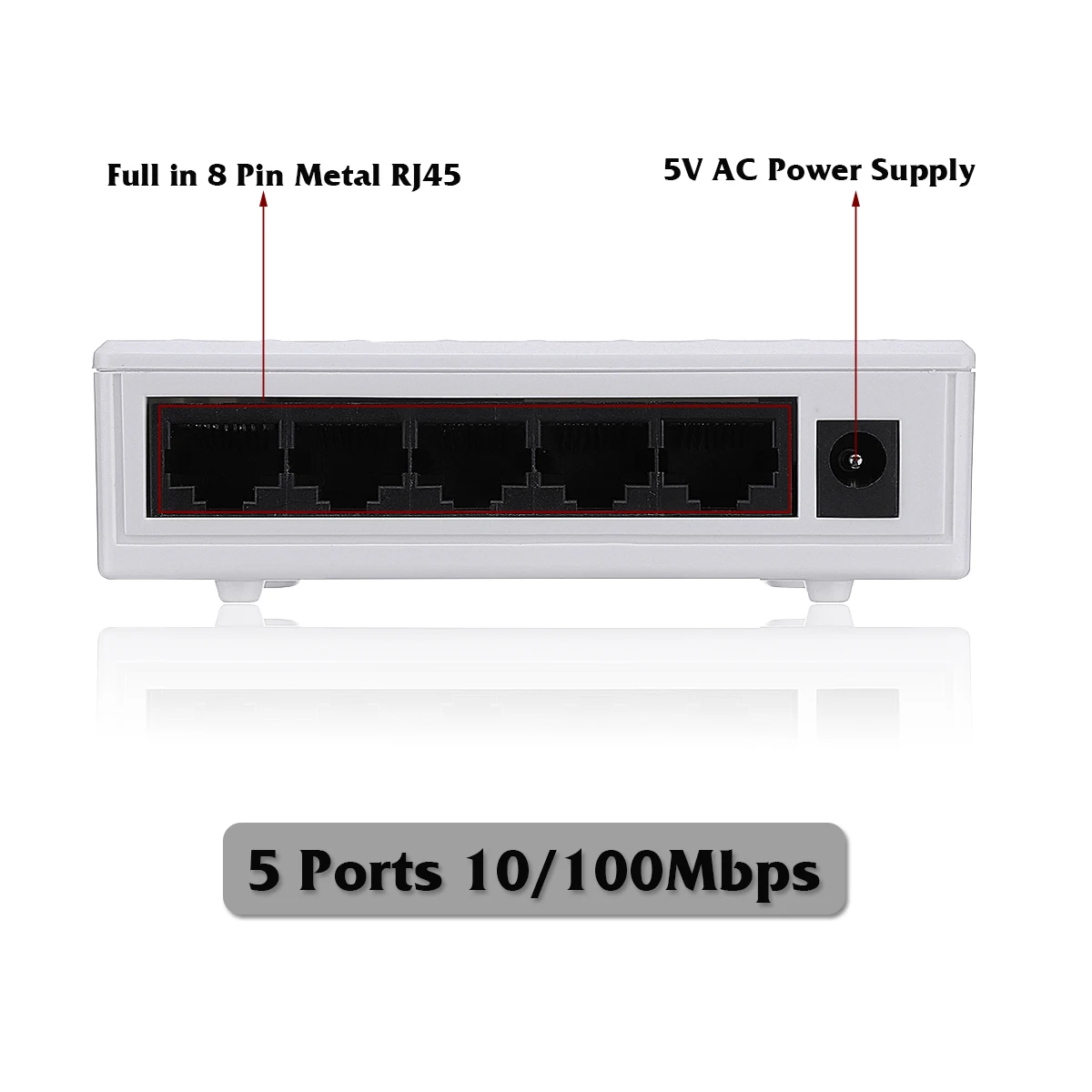 1 шт 5V 5-Порты 8-Порты RJ-45 10/100 Мбит/с Ethernet сетевой коммутатор gigabit Интернет концентратор для ТВ компьютерных игр