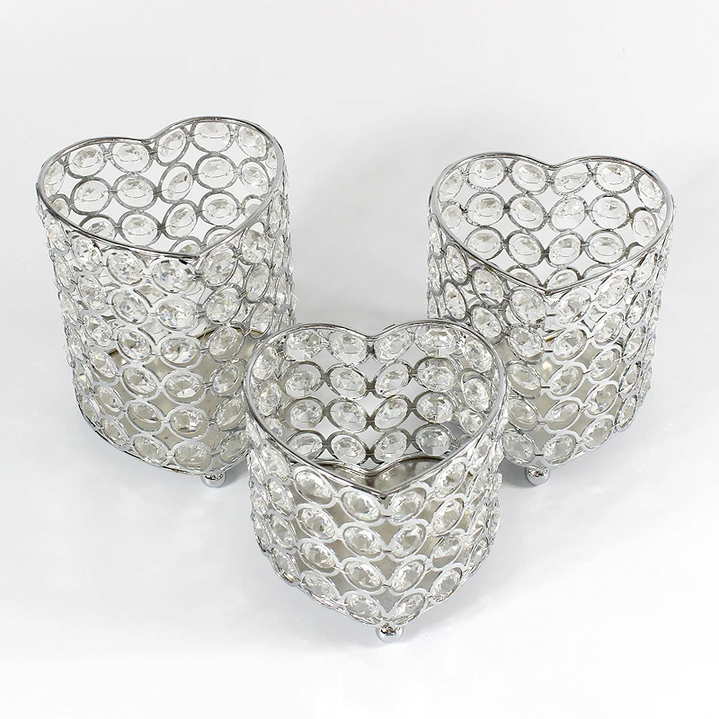 Dehomy 2Pcs/Lot 11*11 Heart shaped Wedding Candle Holder Birthday