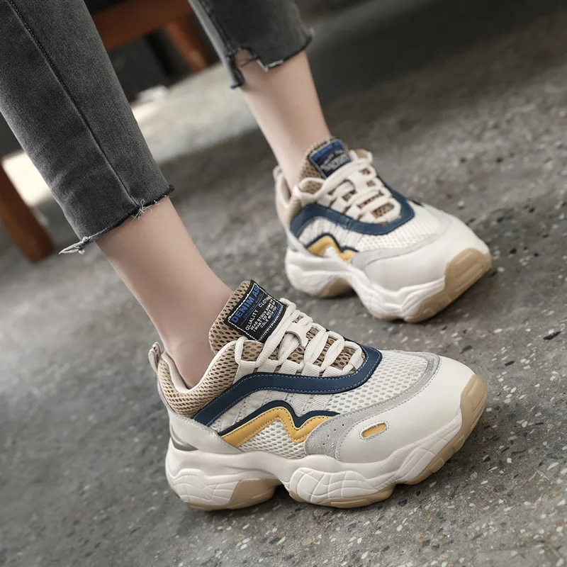 

Designer sneakers Women 2019 Spring Fashion Breathable Casual Cozy Flat Shoes platform Shoes Outdoor Ladies Dad Sneakers