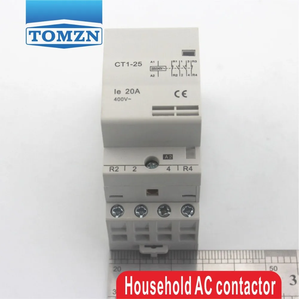 CT1 4 P 20A 2NC 2NO 220 V/230 V 50/60 HZ Din rail бытовой ac Контактор В соответствии с стандартом