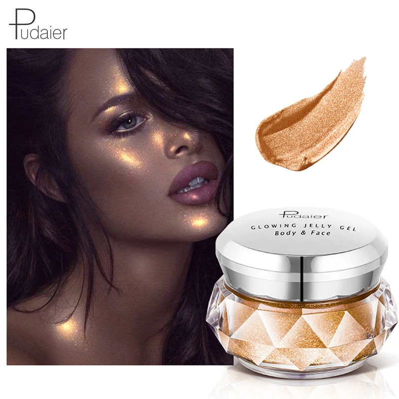 

2018 Makeup Glowing Jelly Mermaid Body Glitter Festival Makeup Gold Brighten Shimmer Body 3D Diamond Glitter Highlighter Glow