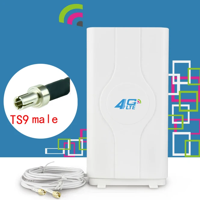 LEORY 700~ 2600mhz 88dbi 3g 4g Lte Антенна мобильная антенна 2* SMA/2* CRC9/2* TS9 Разъем усилитель Mimo панель Антенна+ 2 метра - Цвет: TS9