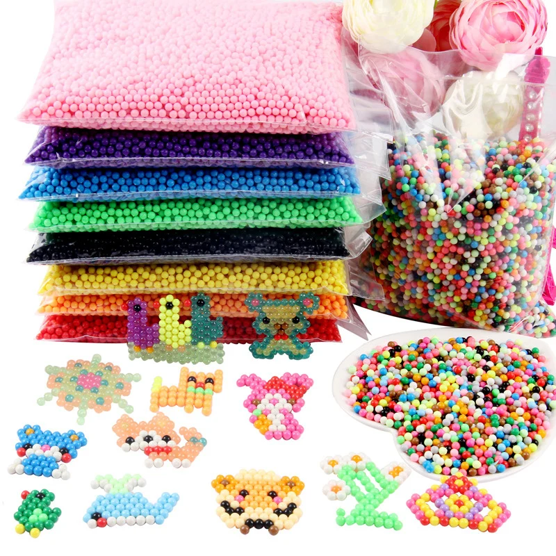 

30 Colors 6000pcs 5mm Aquabeads Perlen Magic Water Spray Beads Aqua Beads Children 3D Puzzles Toys Set Educational Kids Toys
