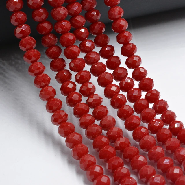 145pcs Dark Red Color 4mm Crystal Beads Glass Beads Loose Spacer Beads