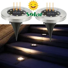 Упаковка из 2) 8 светодиодов солнечный свет сада IP55 Водонепроницаемый солнечная земля лампы Открытый похоронен пол пути света для ландшафтного газон