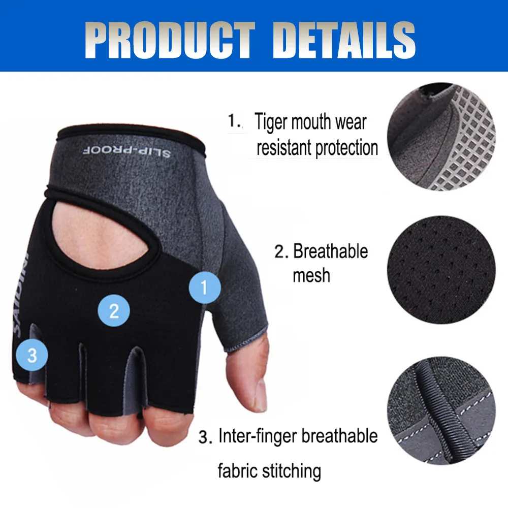 Hot Sale Bicycle Riding Men Women Outdoor Climbing Half Finger Gloves Cycling Gloves Summer Sports Fitness Shockproof Bike Glove