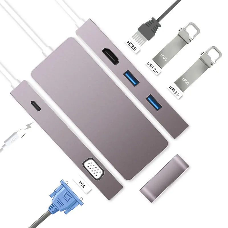 

Mosible USB Type C Hub to HDMI VGA Thunderbolt 3 Adapter support Dex for Samsung Huawei mate 10/P20 for Macbook Pro/Air 2018