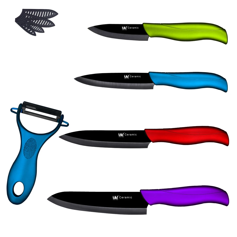 XYJ Brand Ceramic Knife Set 6 Chef 5 Slicing 4 Utility 3 Paring Knife With One