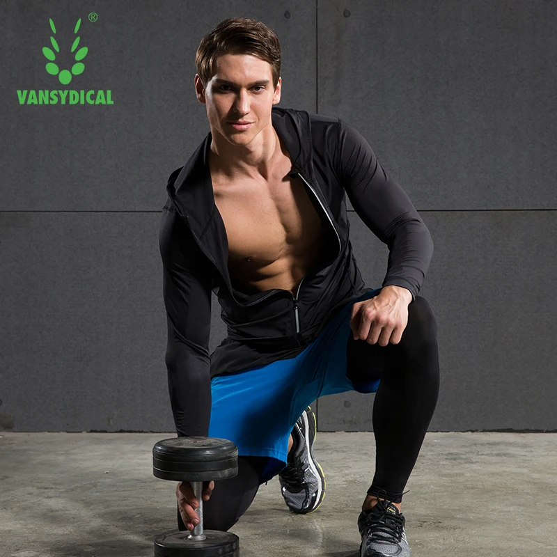 Vansydical новинка 2019 года Мужская эластичная куртка с капюшоном и длинными рукавами