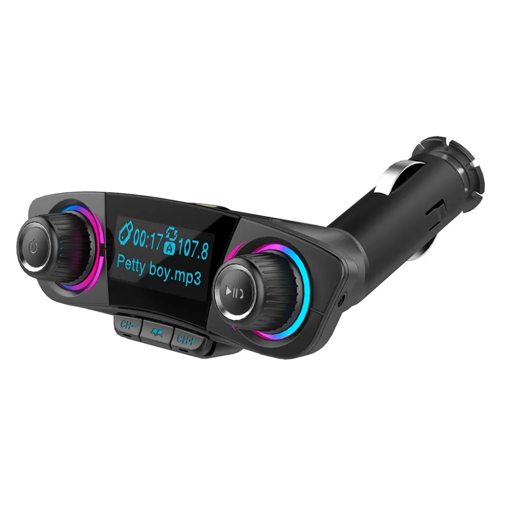 FM передатчик Aux модулятор автомобильный комплект громкой связи Bluetooth автомобильный аудио MP3 плеер с Умной зарядкой двойной зарядное устройство usb