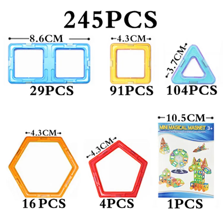 ESPEON 245 шт. Мини Магнитный дизайнерский Строительный набор модель и строительные игрушки пластиковые образовательные магнитные блоки игрушки для детей