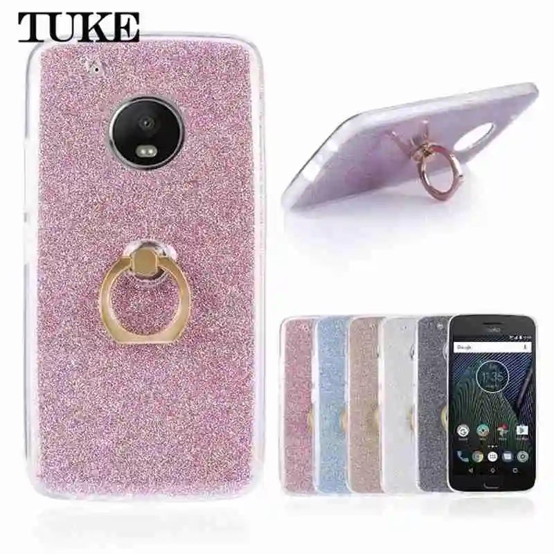 

TUKE Case For 5.2" Motorola G5 Plus XT1670 XT1671 XT1675 TPU Silicone Back Cover Phone Protective Case for Moto G 5 Plus + Ring