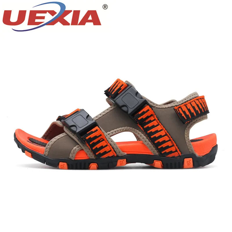 UEXIA Pria Kulit Sepatu Berjalan Sandal Mens 2018 Baru Luar Pantai Sepatu Sandal Laki-laki Zapatos Bernapas Kamuflase Sepatu Kasual Gading