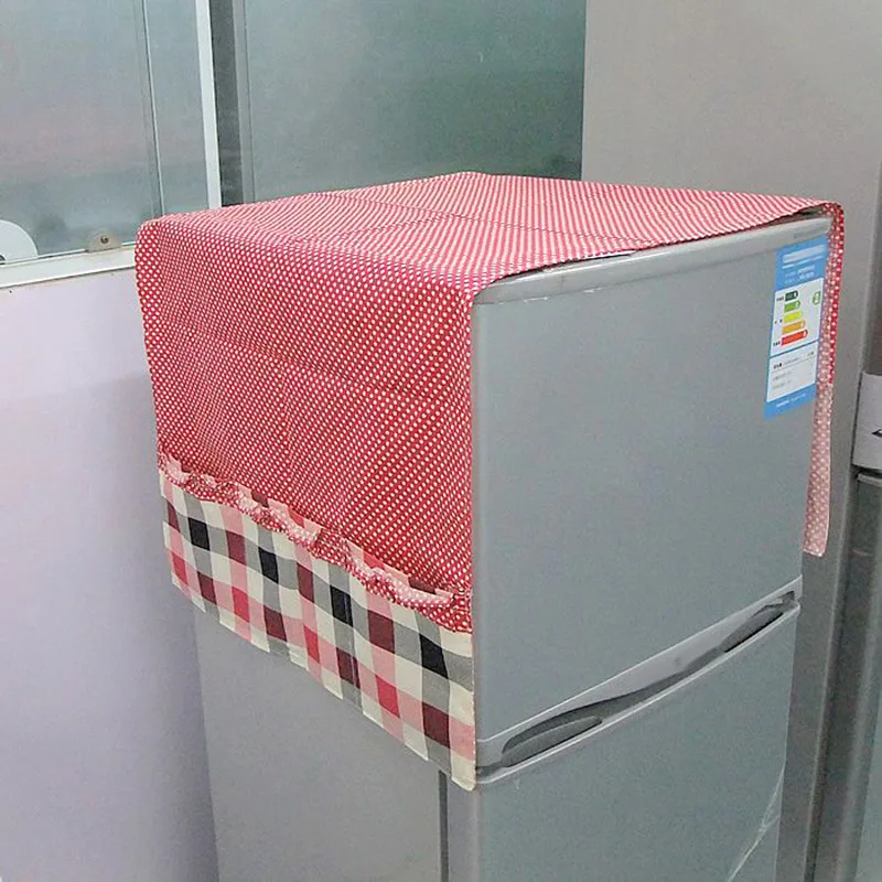 

Simple Hot Fridge Dust Cover With Storage Bag Multi-purpose Washing Machine Refrigerator Top Covers @LS MA2818