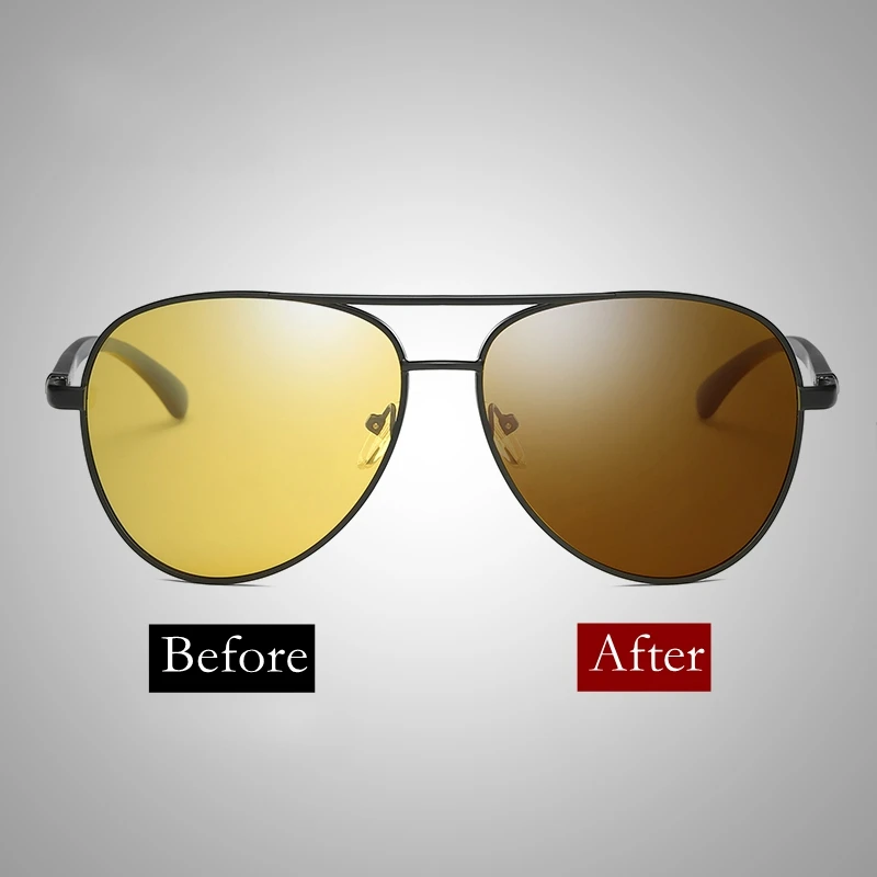 

2018 Polarized Photochromic Sunglasses Pilot Style Night Vision Driving Sunglasses with Change Color Men Women Sun Glasses