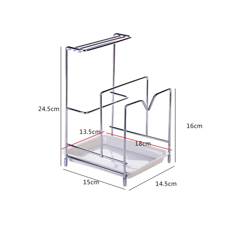 المطبخ الفولاذ الصلب وعاء عموم غطاء غطاء حامل حامل المنظم حامل رف المطبخ تخزين ملعقة