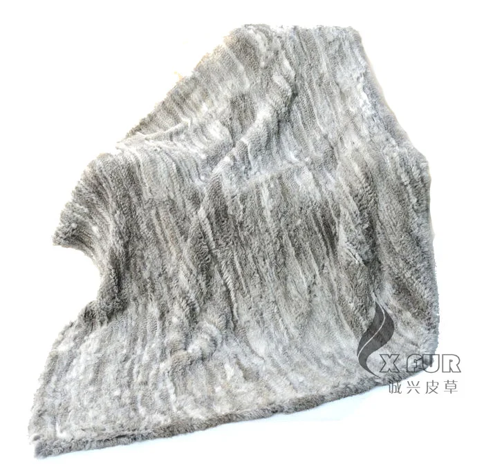 CX-D-16 150X200 см заказное вязаное одеяло из кроличьего меха~ Прямая поставка - Цвет: natural grey