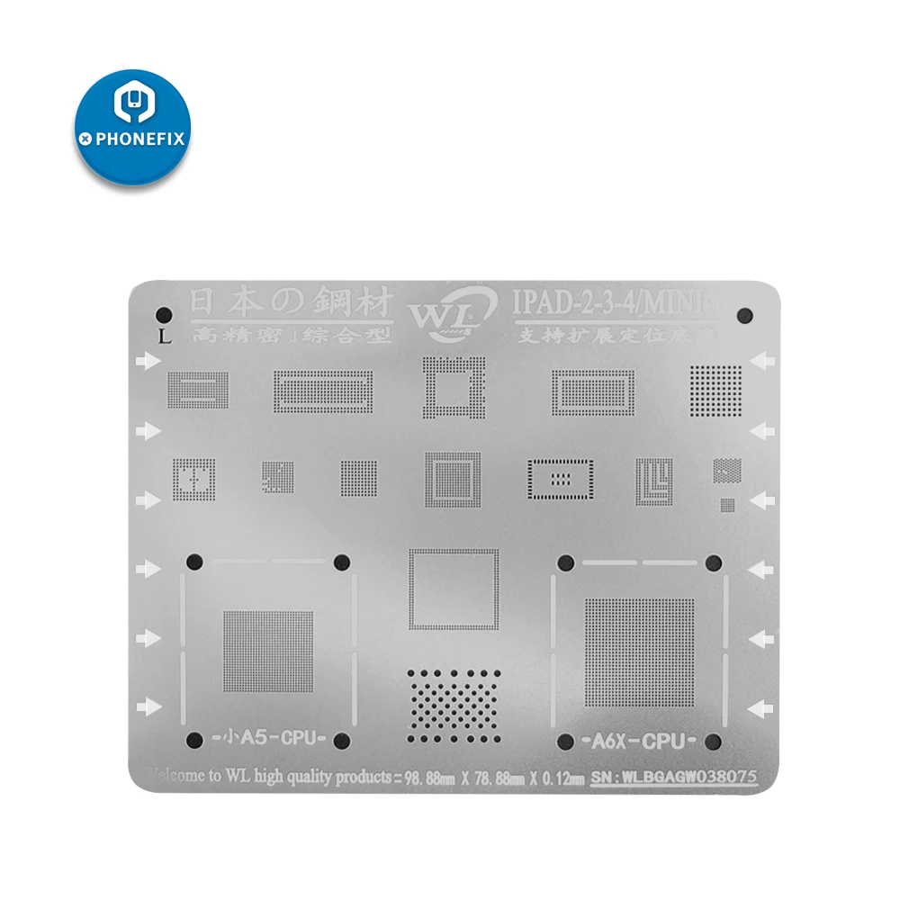 0 12 мм многоцелевой чип BGA IC паяльная стальная сетка для Ipad 2345 Mini1234 Pro материнская