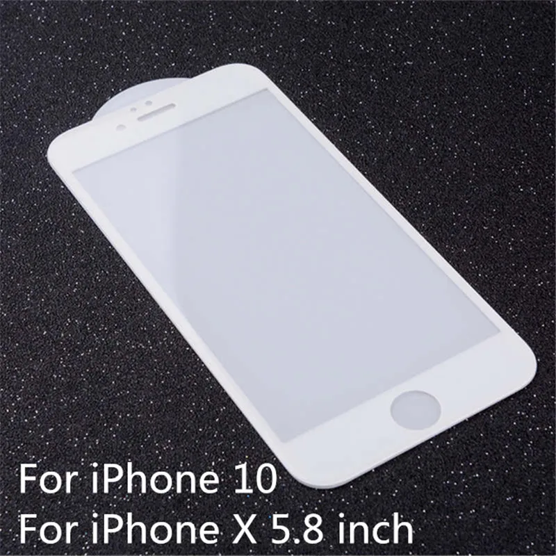 6D полное покрытие закаленное стекло для iPhone XS MAX XS Plus 9 H Взрывозащищенная жесткая пленка для iPhone на XR iPhnoe XS iPohne X 5,8" - Цвет: White For iPhone X