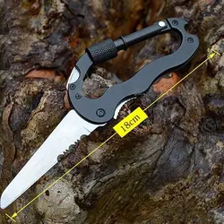EDC туристическое снаряжение Открытый 5 в 1 Multi карабин карман Ножи с зубчатым лезвием Складной многофункциональный инструмент для Пеший