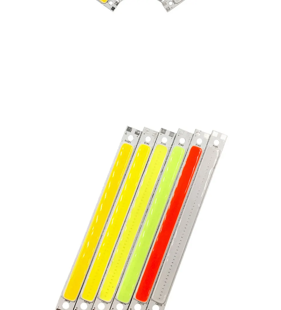 120mm 4.72in LED Bar Light Strip COB Bulb 12V 7W 10W LED Lamp Green Blue Red White Emitting Colors 12010mm COB Chip (2)