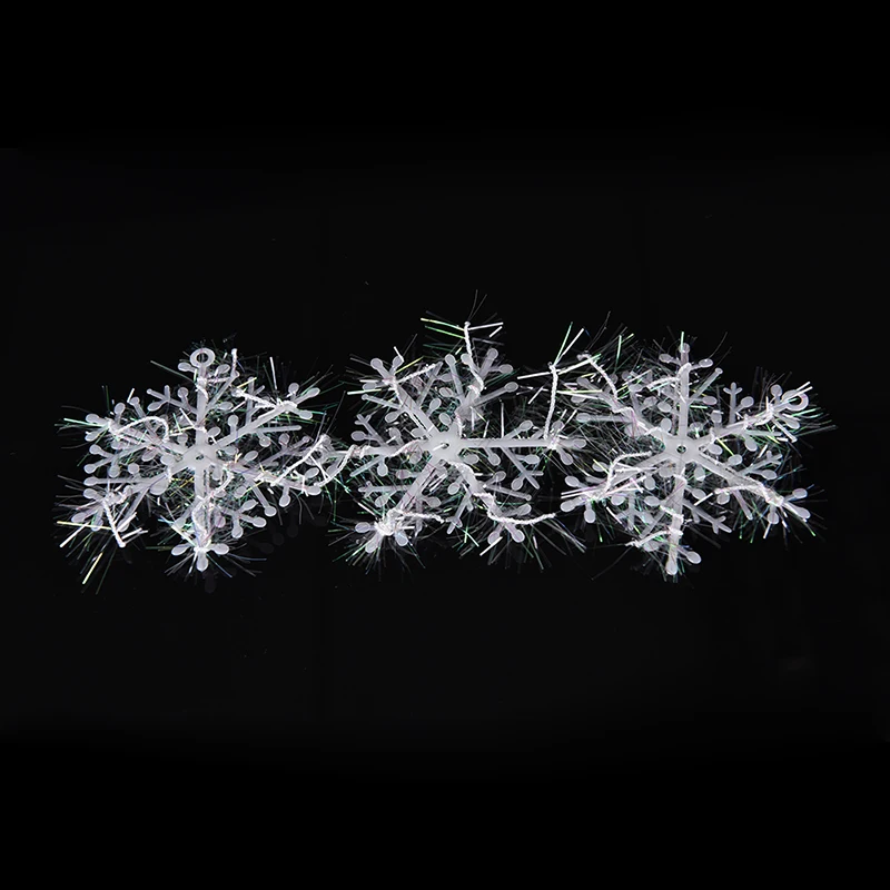 30 шт./компл. 6 см Рождественский орнамент Белые снежинки пластик Рождество Sonwflake елка подвеска для вечеринок украшения
