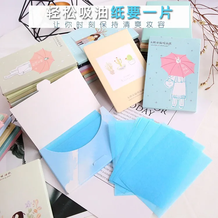 50sheets/pack Absorbent Paper Oil Control Wipes Makeup Cleansing Summer Blotting Facial Oil Shrink Pore Face Cleaning Tool