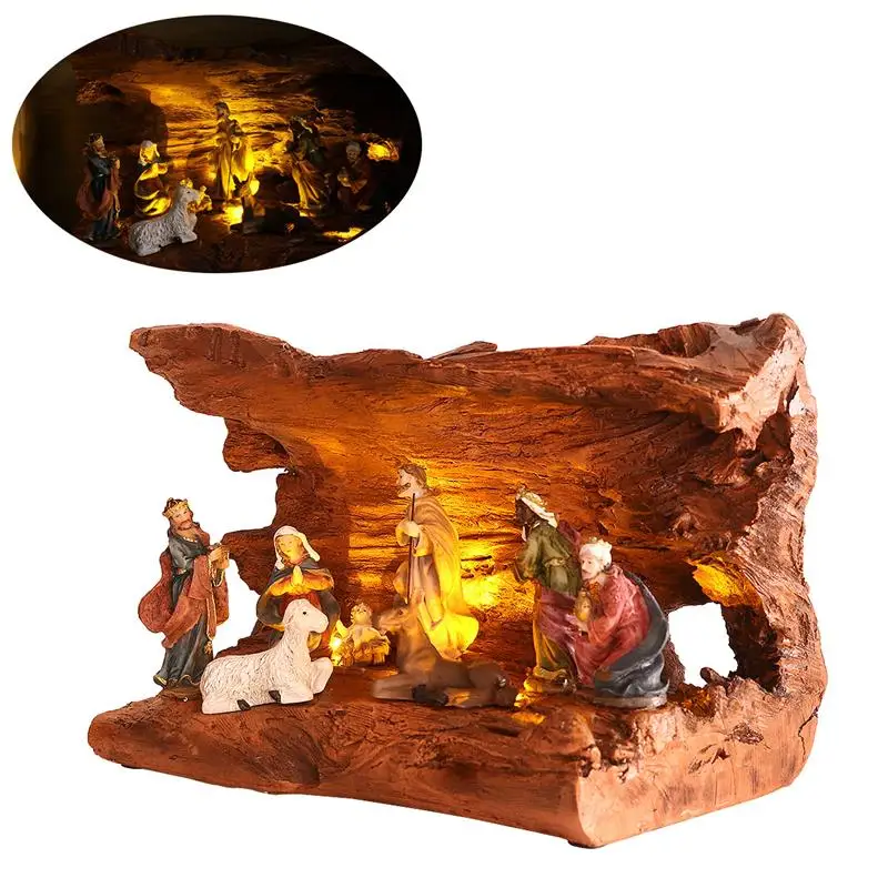 resin led nativity figurine set christmas nativity jesus manger set christmas decorations for home ornaments in figurines miniatures from home garden on - Jesus Christmas Decorations resin led nativity figurine set christmas nativity jesus manger set christmas decorations for home ornaments in figurines miniatures from home garden on - Jesus Christmas Decorations