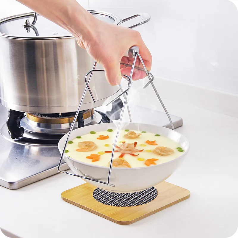 Thickening stainless steel bowl gripper Anti hot dish clamp Plate Clip