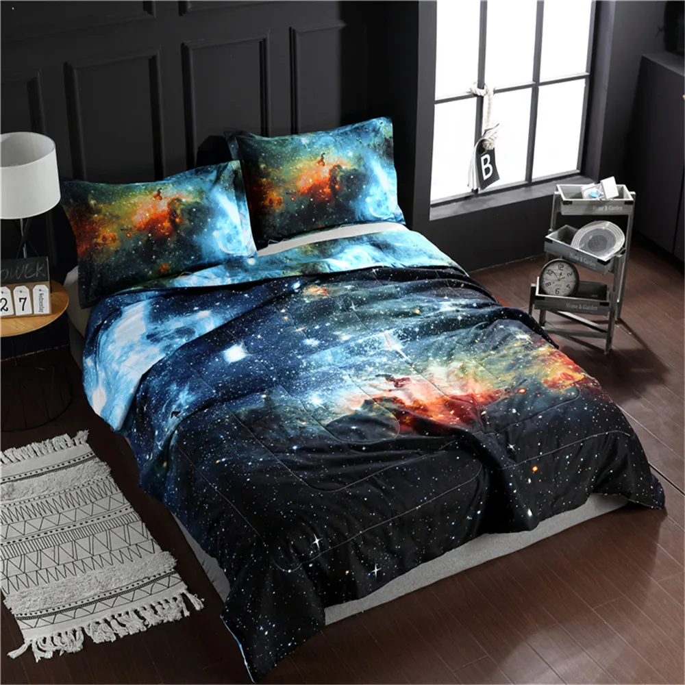 

WINLIFE 3D Galaxy Comforter Set Bedspreads/Coverlet Sets with 2 Matching Pillow Covers