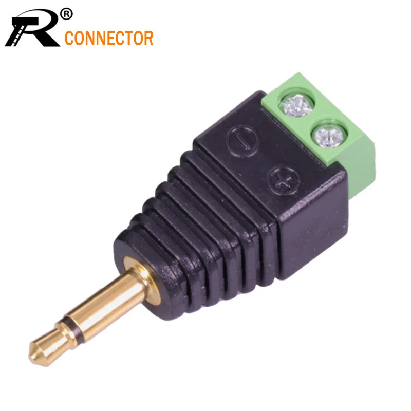 

1pc Video AV Balun 3.5mm 1/8" Mono Male to AV Screw Terminal Mono Jack 3.5mm Male 2Poles Terminal Block Plug Connector