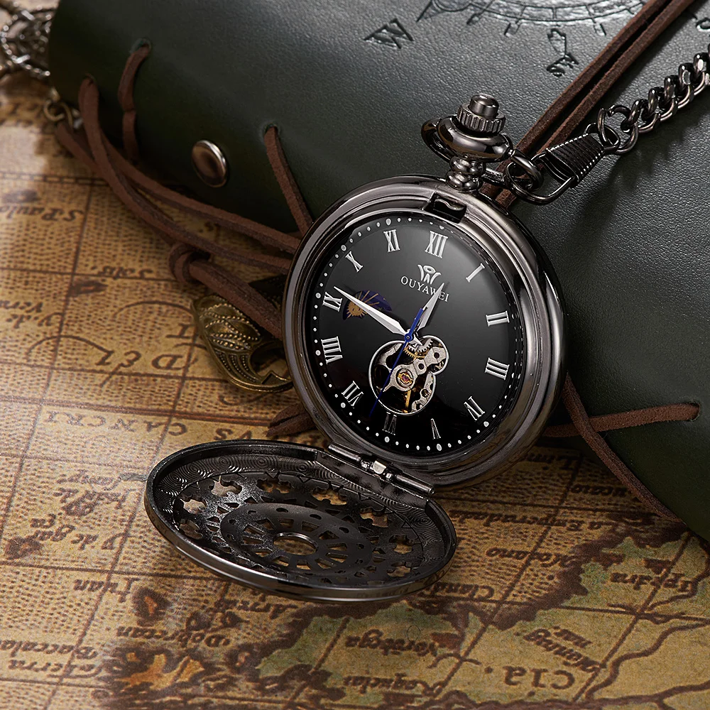 Original Fashion Brand OYW Full Steel Case Analog Pocket Watch Men Male Mechanical Hand Wind Pocket Fob Watch Steampunk Relogio Original Fashion Brand OYW Full Steel Case Analog Pocket Watch Men Male Mechanical Hand Wind Pocket Fob Watch Steampunk Relogio