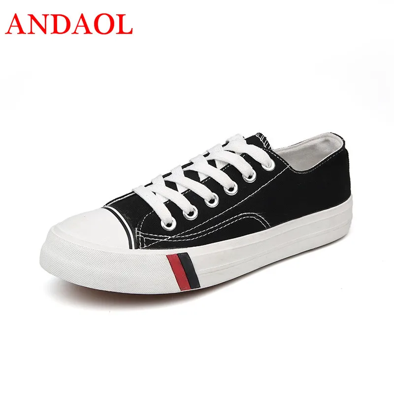 

ANDAOL Men's Casual Comfortable Breathable Light Sneaker Shoes Tenis Feminino New Non-Slip Lace-Up soft Canvas Trainers