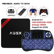Макс 2 ГБ RAM + 16 ГБ ROM NEXBOX A95X Smart Android TV Box Android 6.0 S905X Amlogic Quad core 64Bit WiFi 4 К HD Медиа-Плеер PK X96 телевизор