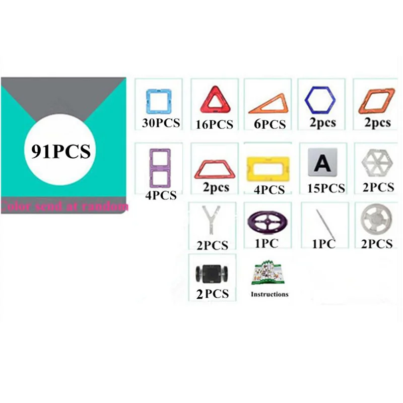 72 шт. 82 шт. 91 шт. 101 шт. большой размер магнитный Набор конструкторов для мальчиков и девочек строительные магниты игрушки Магнитный конструктор для детей подарок
