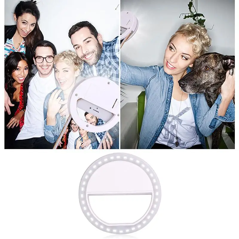 

Smart LED Selfie Ring Cover For iPhone 5s 6S Plus LG Samsung S7 Android Mobile Phone Flash Enhancing Light Beauty Luminous Case