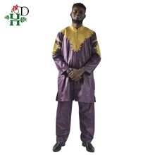 Africa Material de bazin riche africano hombres camisa con pantalones de de bordado hombres camiseta con pantalones hombres de honor