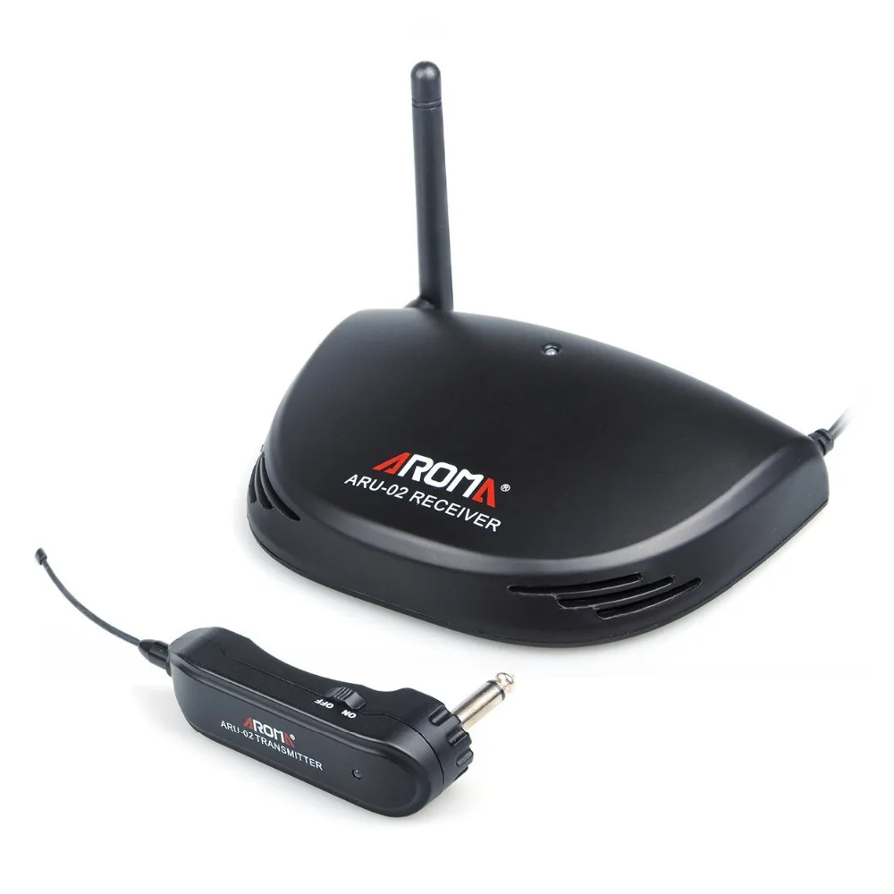 

Aroma ARU-02 Professional Rechargeable UHF Wireless Digital Audio Transmission Transmitter Receiver System for Guitar